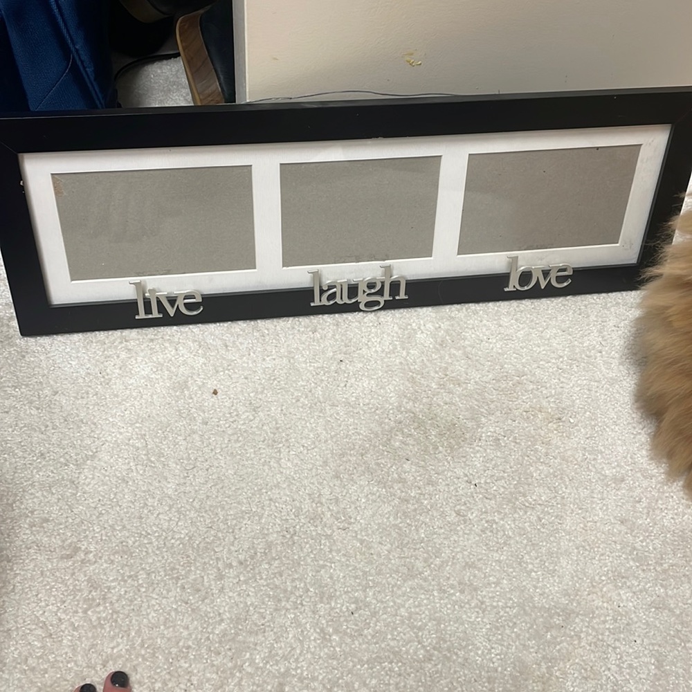 Three pictured frame. Holds 4x6 pictures